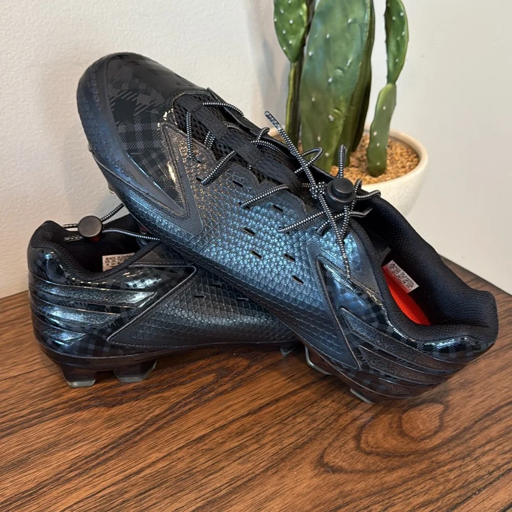 Adidas Cleats Men's Black On Black Ironskin Football Cleats Size 15 NWOB